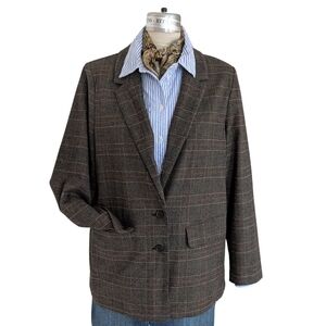 Old Navy Relaxed Fit Glen Plaid Blazer Size Large